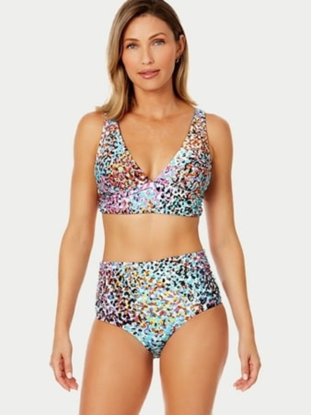 Anne Cole Womens Soft Band Shirred Bralette M Bottom